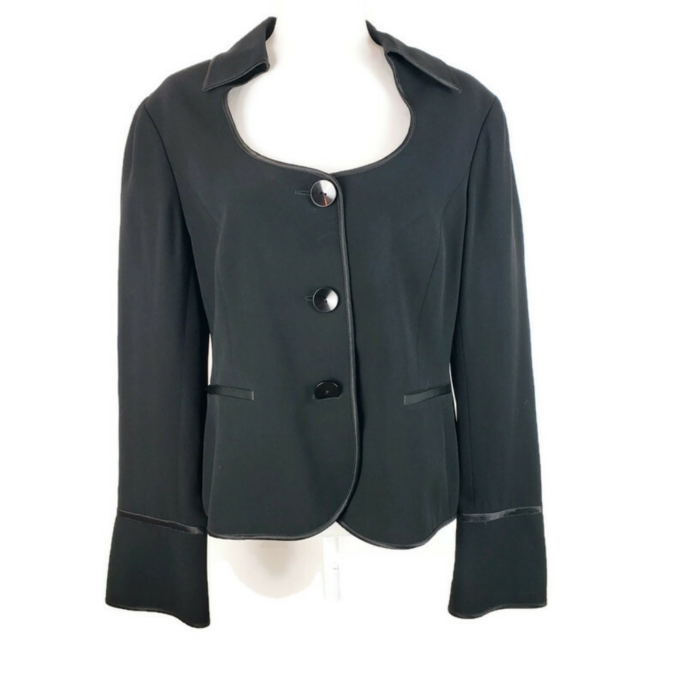 LAFAYETTE 148 New York Black Round Neck Blazer Plus sz 14